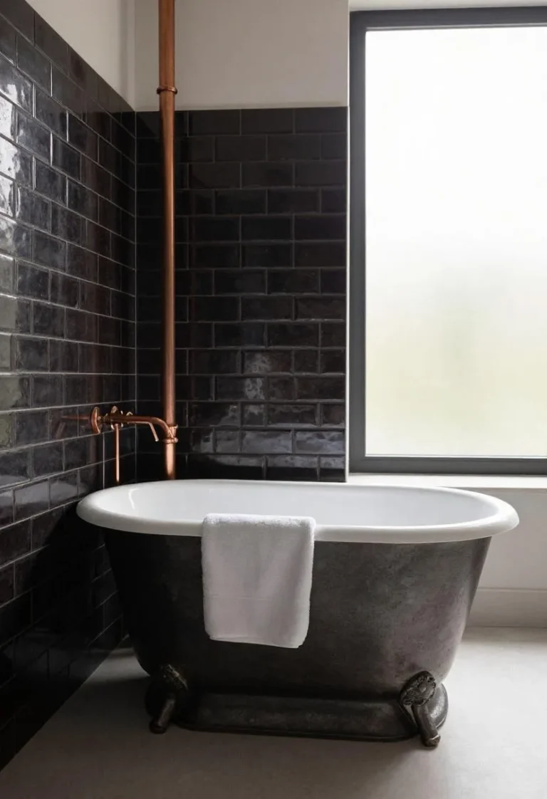 14 Industrial Bathroom Ideas With Dark Tile and Exposed Pipe That Feel Surprisingly Luxurious - 2026
