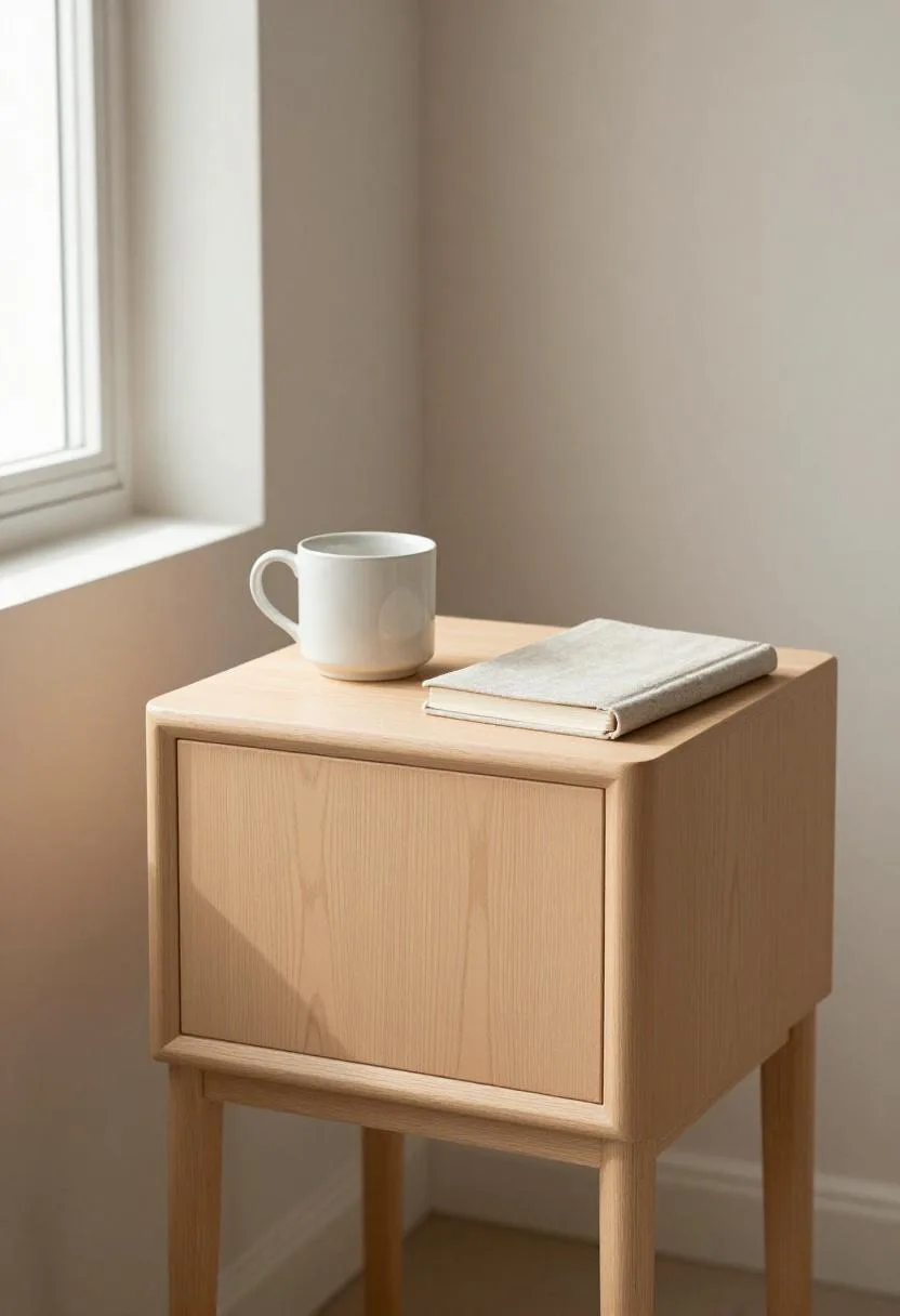 Interior design - peach chalk paint pine side table spring diy